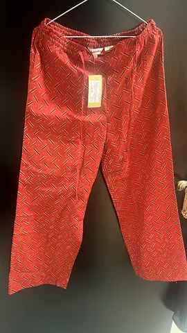 Red patterned lightweight casual womens trousers - size tag attached