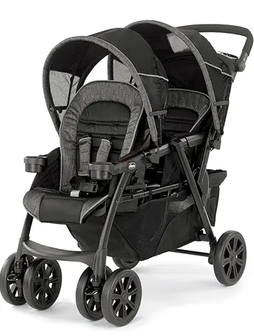 Chicco Double Side-by-Side Tandem Stroller — Comfortable Two-Seater, Good Condition