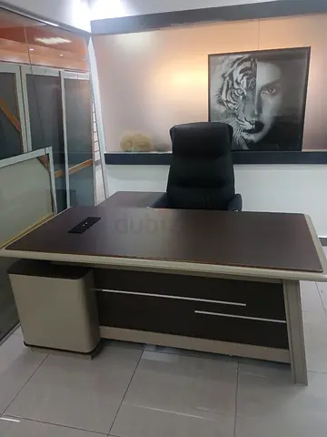 Brand new L shape wooden office Table with chair Available