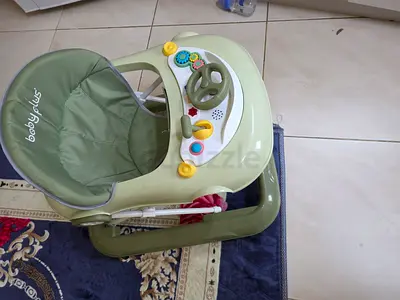 Light Green Baby Walker with Activity Tray - Good Condition