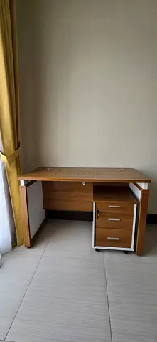 Wooden Study Computer Desk with 3-Drawer Mobile Pedestal - Good Condition