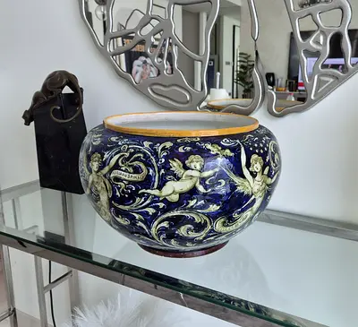 Italian Renaissance Style Ceramic Bowl (LARGE SIZE)