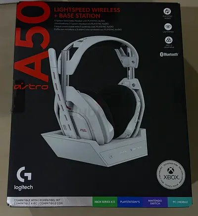 Logitech Astro A50 Lightspeed Wireless Gaming Headset with Base Station (White) XBOX
