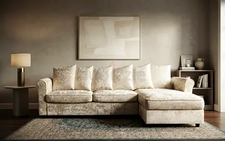 Premium Cream Sectional Sofa Bed with hidden storage and thick comfortable mattress. Built for durab