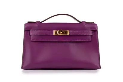 Hermès Mini Kelly Pochette Swift Anemone GHW