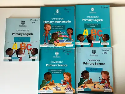 Set of Cambridge Primary Learner Books  Workbooks – English, Mathematics, Science (Grade 1)