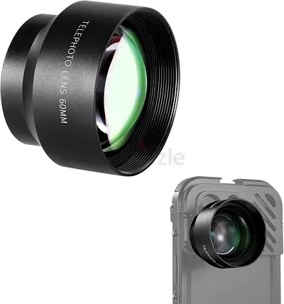 NEEWER HD 60mm Telephoto Lens Only for 17mm Thread Backplate, 2X Magnification