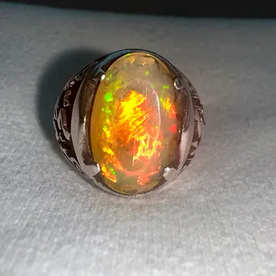 Natural Ethiopian Welo Opal Silver Ring