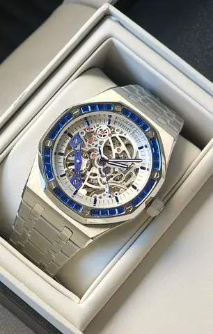 AP automatic skeleton with stone bezel