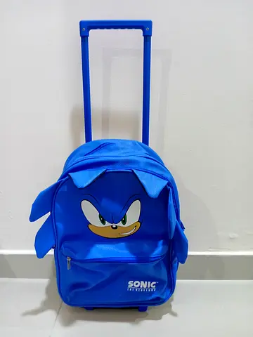 Sonic the Hedgehog Kids Trolley Backpack - Blue flawless Condition (waterproof) material (leather)
