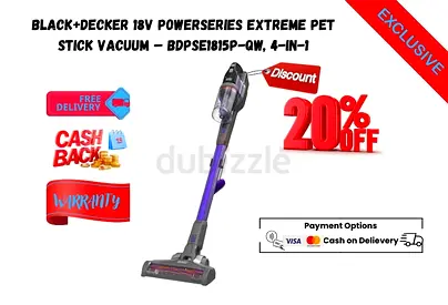 Black+Decker 18V POWERSERIES Extreme Pet Stick Vacuum – BDPSE1815P-QW, 4-in-1-Frree delivery