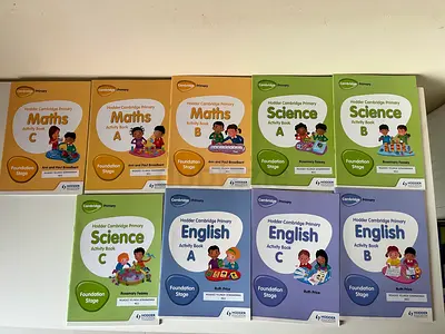 Hodder Cambridge Primary Activity Books — Foundation Stage (Maths, Science, English A/B/C)