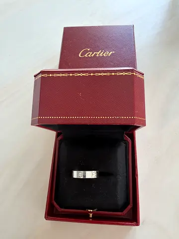 Cartier Love Ring in White Gold and Diamond With Original Box