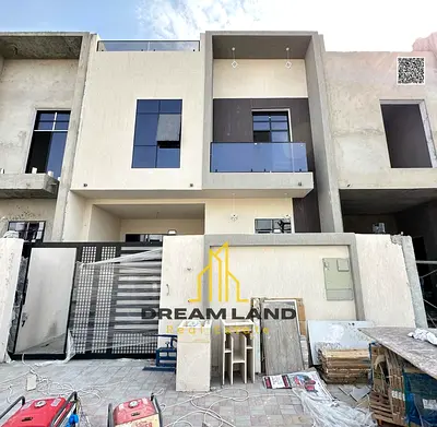 Seize the opportunity and own a villa with a roof in Ajman, first occupancy, freehold, super deluxe finishing, on Mohammed Bin Zayed Road.