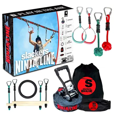 Slackers Ninjaline 56 Intro Kit Backyard Obstacle Course for Kids