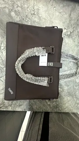 ThinkPad Brown Leather Laptop Briefcase with Shoulder Strap