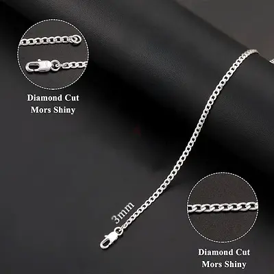 New Genuine Stamped S925 Sterling Silver 3mm Thick Sturdy Cuban Chain in a gift box
