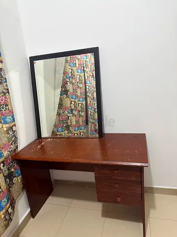 Wooden dressing table with mirror - used, sturdy