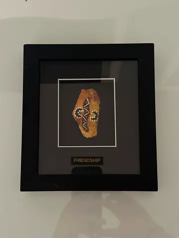 Vintage Framed Handmade Decorative Australian Artifact with Friendship Plaque