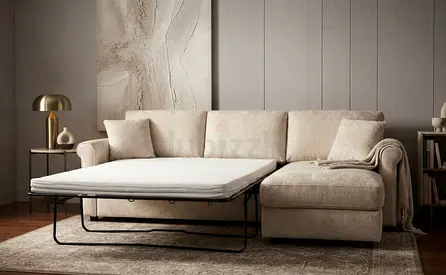 Premium quality Cream Sofa Bed with hidden storage, supportive cushions, and modern finish. Designed