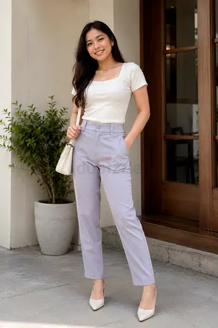 Gray womens straight leg trousers - good condition