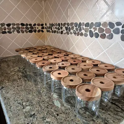 Premium Glass Storage Jar Set – 80+ Jars with Wooden Lids + Spice Rack