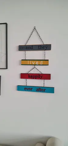 Wooden Wall Hanging Sign - ...and they lived happily ever after