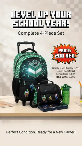 Minecraft School Bag Set (4-in-1 Bundle)