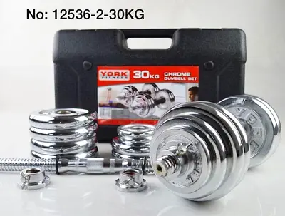 30KG CHROME DUMBBELL SET-@