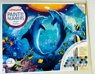 ArtMaker Paint By Numbers - Playful Dolphins (complete kit)
