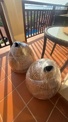 Beautiful Bali-inspired handwoven rattan pendant light