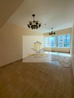 Apartment for rent in the Al Taawun area, featuring a master bedroom, a living room, a guest bathroo