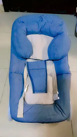 Lightweight padded baby bouncer/seat - blue, gently used