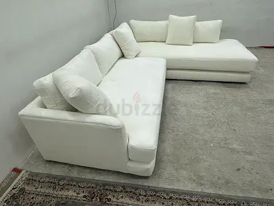 Like new condition west elm white color lshape sofa