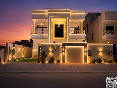 Classic miniature palace for sale in Al Zahia – Ajman | Two floors + roof | 5 master bedrooms | Includes registration and ownership fees