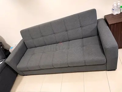 Grey 3-seater fabric sofa in good condition
