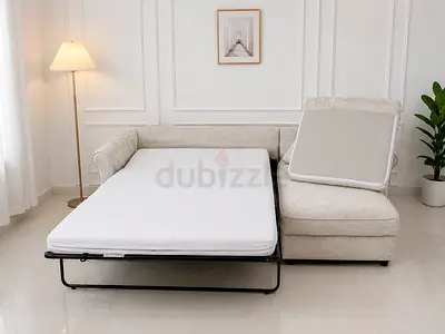 Modern 3-Seater Sofa Bed with Storage – Convertible Fabric Sofa