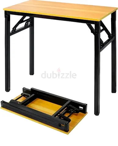Folding Study Table with Metal Legs