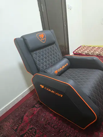 Cougar Gaming Recliner Chair in Black with Orange Trim