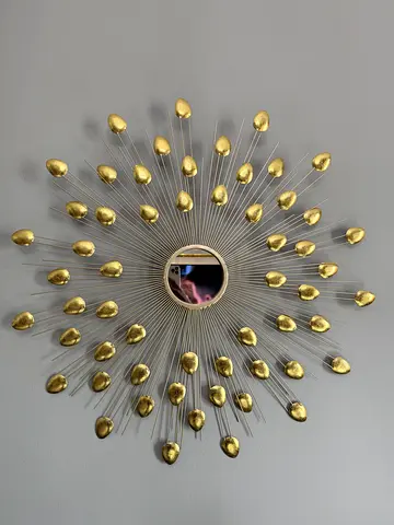 Set of Decorative Wall Accents and Sunburst Mirror (4 Pieces)