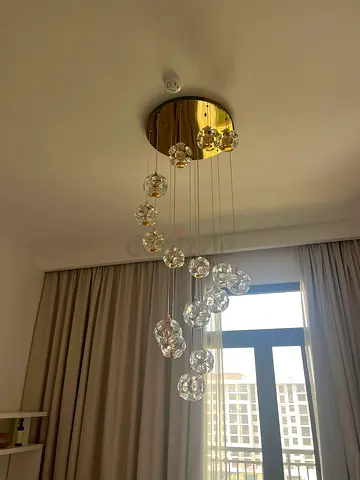 Cascading pendant chandelier — gold ceiling fixture