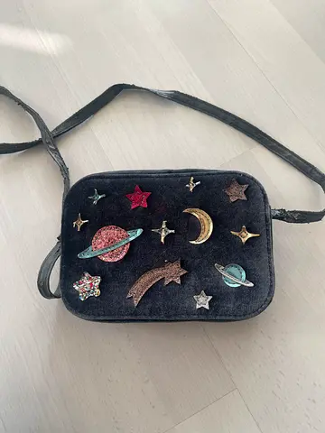 Black small crossbody bag - gently used interior view