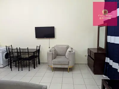 Fully Furnished Studio | Spain Cluster S-04 | Balcony & Community View