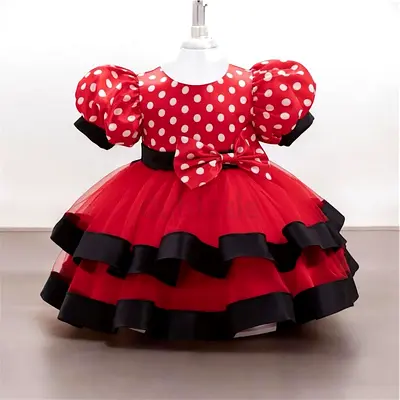 Red Polka Dot Tulle Baby Girl Party Dress (New)