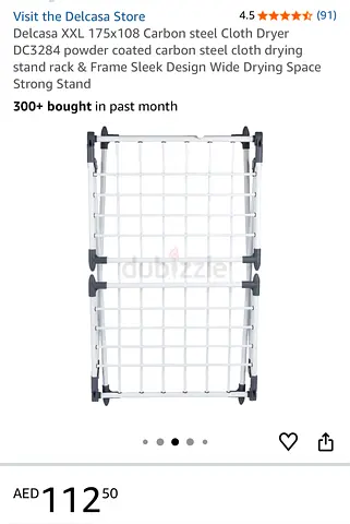 Foldable Quick Dry Cloth Dryer  — Durable Rust Proof White Color Powder Coated Carbon Steel