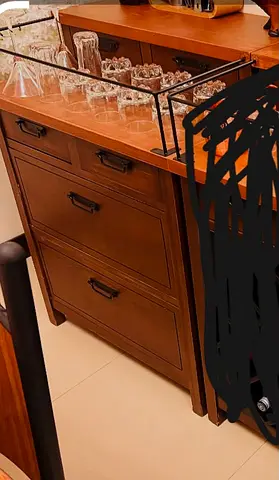 Solid Wood 3-Drawer Dresser / Filing Cabinet - Medium Brown
