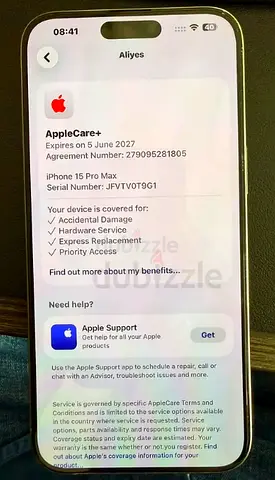 iPhone 15 Pro Max 512 with AppleCare+ until 06/2027