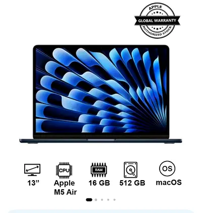 Apple MacBook Air 13 inch M5 Air Chip 16GB RAM 512GB SSD