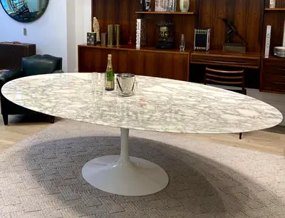White Modern Dining marble table  Side Chair with Wooden Legs (IKEA