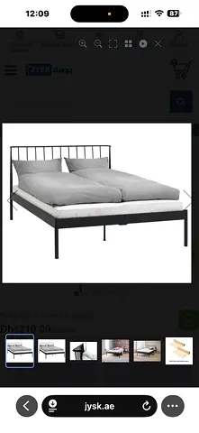 Metal Double Bed Frame double size. Made of wrought iron. With mattress